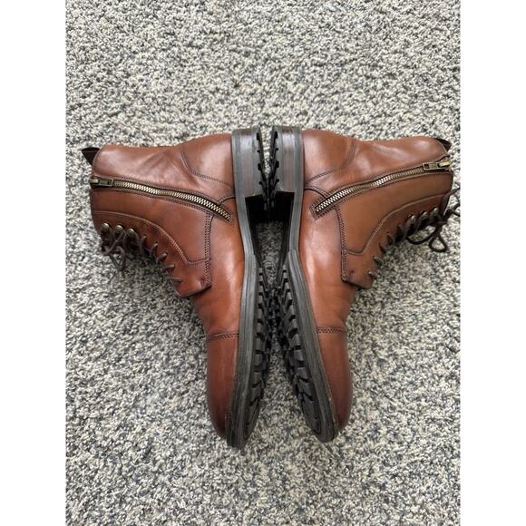 Steve Madden Daylon Cap Toe Derby Boot Men’s 10 Leather Brown Side Zip main image 7